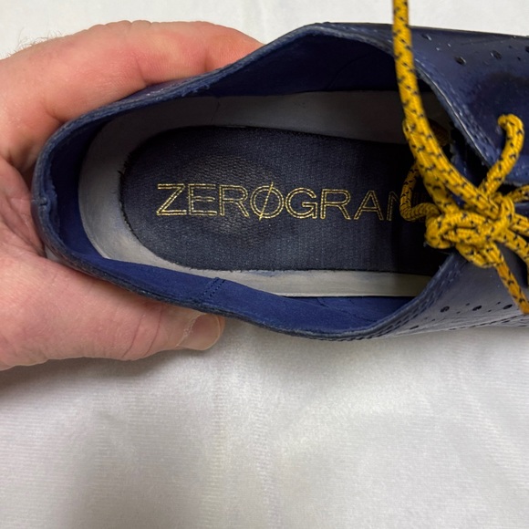 Cole Haan Shoes woman’s 10 Blue Leather Oxford Wingtip ZeroGrand OS Casual - Picture 2 of 4